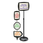 Magnetic Dry Erase Floor Stand Signs, White 15" x 11" Rectangle Surface, Black/Silver Frame, 15" x 10" x 40" to 68"