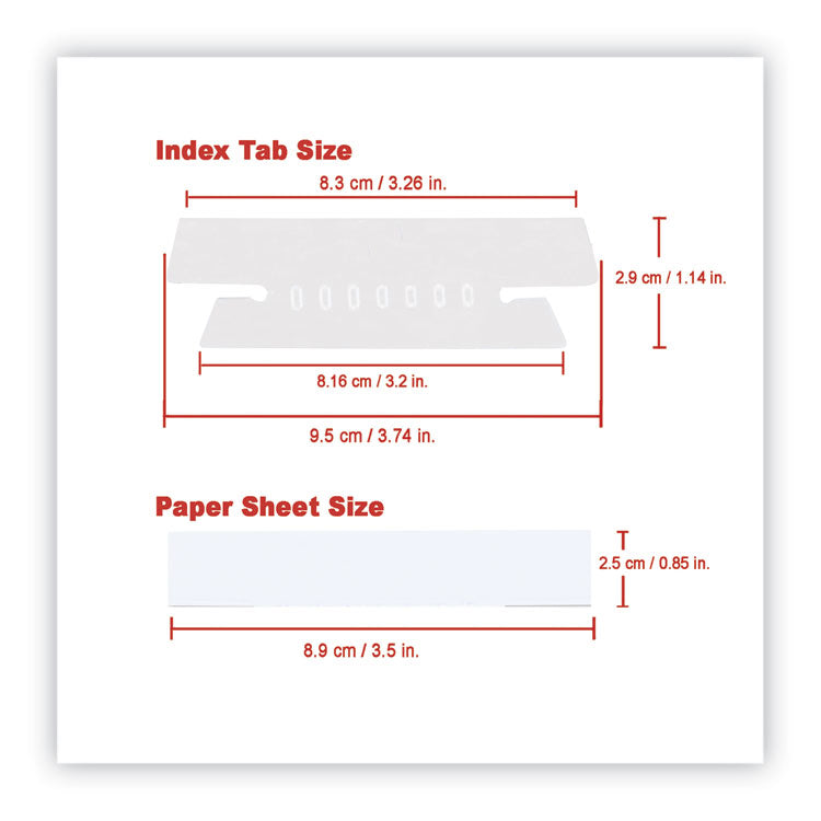 Hanging File Folder Plastic Index Tabs, 1/3-Cut, Clear, 3.7" Wide, 25/Pack