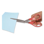 Value Line Stainless Steel Shears, 8" Long, 3.5" Cut Length, Crane-Style Red Handle