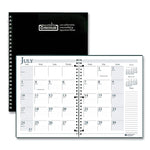 Recycled Three-Hole Punched Wirebound Academic Monthly Planner, 11 x 8.5, Black Cover, 14-Month: July 2025 to Aug 2026