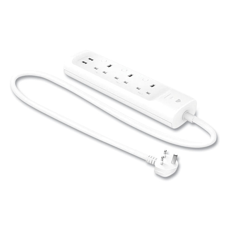 Kasa Smart WiFi 3-Outlet Power Strip, 3 AC Outlets/2 USB Ports, White