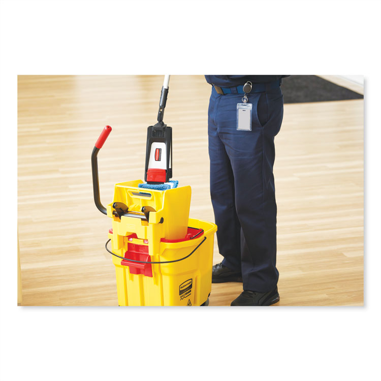 WaveBrake 2.0 Bucket/Wringer Combos, Side-Press with Drain, 8.75 gal, Yellow