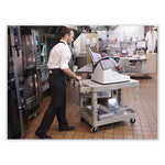 Flat Shelf Utility Cart, Plastic, 2 Shelves, 500 lb Capacity, 25.25" x 44" x 38.13", Black