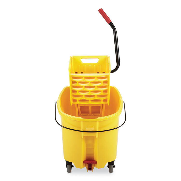 WaveBrake 2.0 Bucket/Wringer Combos, Side-Press with Drain, 8.75 gal, Yellow