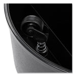 Rolling Step Stool, Curved Design, 2-Step, Retracting Casters, 350 lb Capacity, 16" Diameter x 13.5"h, Beige