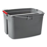 Double Utility Pail, 17 qt, Plastic, Gray