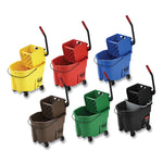 WaveBrake 2.0 Bucket/Wringer Combos, Down-Press, 35 qt, Plastic, Red