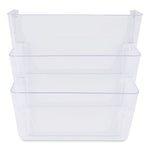 Wall Files, 3 Sections, Letter Size, 13" x 4" x 14", Clear, 3/Set