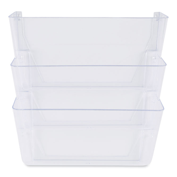 Wall Files, 3 Sections, Letter Size, 13" x 4" x 14", Clear, 3/Set