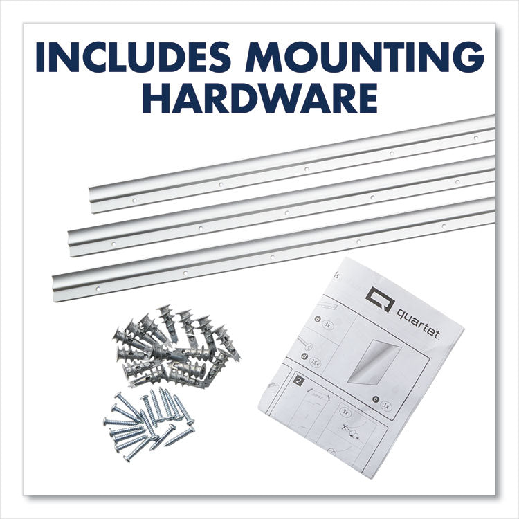 InvisaMount Vertical Magnetic Glass Dry-Erase Boards, 42" x 74", White Surface