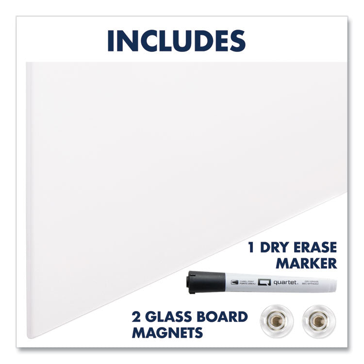 InvisaMount Vertical Magnetic Glass Dry-Erase Boards, 42" x 74", White Surface
