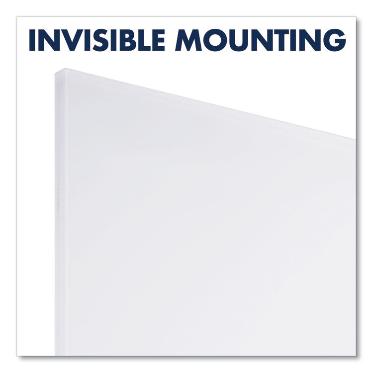 InvisaMount Vertical Magnetic Glass Dry-Erase Boards, 42" x 74", White Surface