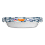 Deep Dish Paper Plate, 9.56" dia, Blue/Yellow, 18/Pack