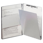 Snapak Aluminum Side-Open Forms Folder, 0.5" Clip Capacity, Holds 8.5 X 14 Sheets, Silver