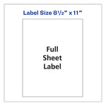 Full-Sheet Vibrant Inkjet Color-Print Labels, 8.5 X 11, Matte White, 20/pack