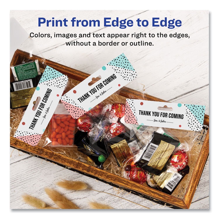 Sure Feed Printable Toppers with Bags, 1.75 x 5, White, 40/Pack