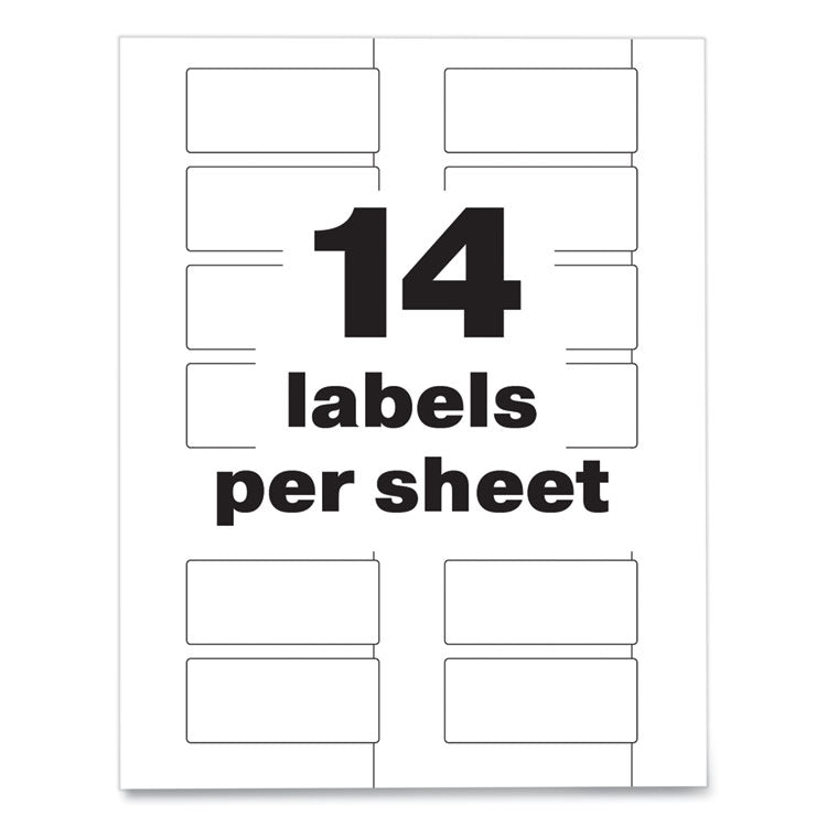 Permatrack Destructible Asset Tag Labels, Laser Printers, 1.25 X 2.75, White, 14/sheet, 8 Sheets/pack