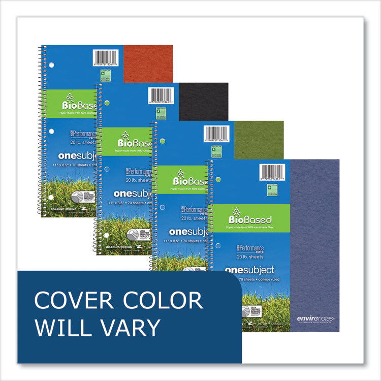 Environotes BioBased Notebook, 1-Subject, Medium/College Rule, Randomly Assorted Earthtone Cover Color, (70) 11 x 8.5 Sheets