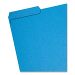 Interior File Folders, 1/3-Cut Tabs: Assorted, Letter Size, 0.75" Expansion, Sky Blue, 100/Box