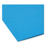 Interior File Folders, 1/3-Cut Tabs: Assorted, Letter Size, 0.75" Expansion, Sky Blue, 100/Box