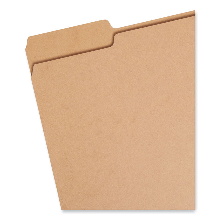 Heavyweight Kraft File Folder, 1/3-Cut Tabs: Assorted, Letter Size, 0.75" Expansion, 17-pt Kraft, Brown, 50/Box