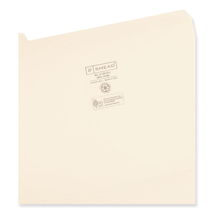 Indexed File Folder Sets, 1/5-Cut Prelabeled Tabs: 1 to 31, Letter Size, 0.75" Expansion, Manila, 31/Set