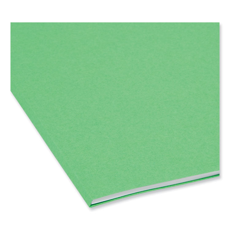 Reinforced Top Tab Colored File Folders, Straight Tabs, Letter Size, 0.75" Expansion, Green, 100/Box
