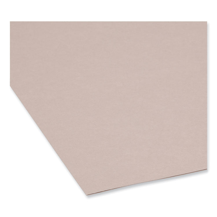 Reinforced Top Tab Colored File Folders, Straight Tabs, Letter Size, 0.75" Expansion, Gray, 100/Box