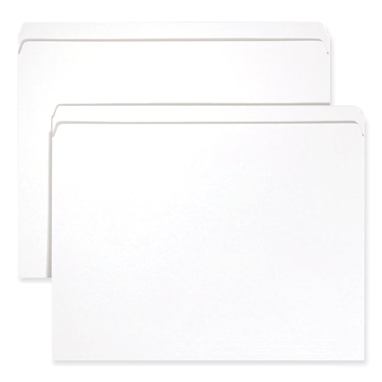 Reinforced Top Tab Colored File Folders, Straight Tabs, Letter Size, 0.75" Expansion, White, 100/Box