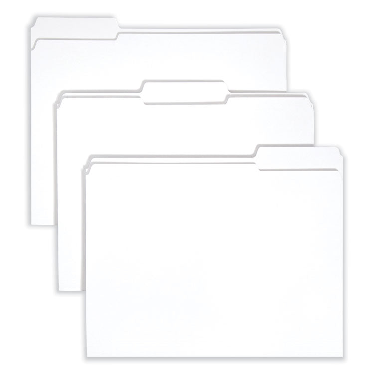 Reinforced Top Tab Colored File Folders, 1/3-Cut Tabs: Assorted, Letter Size, 0.75" Expansion, White, 100/Box