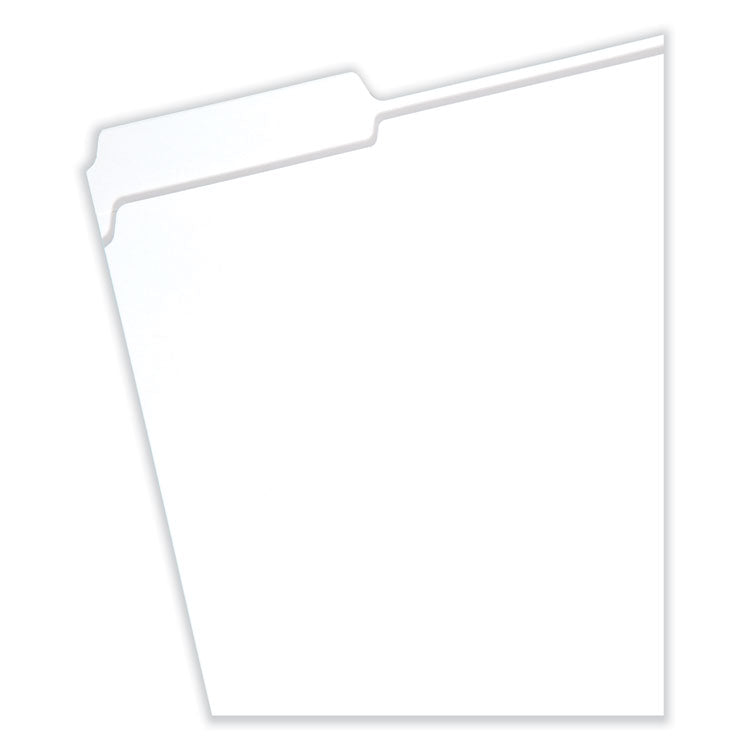 Reinforced Top Tab Colored File Folders, 1/3-Cut Tabs: Assorted, Letter Size, 0.75" Expansion, White, 100/Box
