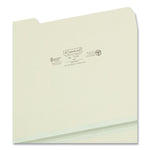 Expanding Recycled Heavy Pressboard Folders, 1/3-Cut Tabs: Assorted, Letter Size, 1" Expansion, Gray-Green, 25/Box