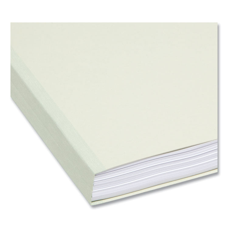 Expanding Recycled Heavy Pressboard Folders, 1/3-Cut Tabs: Assorted, Letter Size, 1" Expansion, Gray-Green, 25/Box