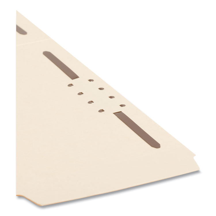 SuperTab Reinforced Guide Height Fastener Folders, 14-pt Manila, 0.75" Expansion, 2 Fasteners, Letter Size, Manila, 50/Box