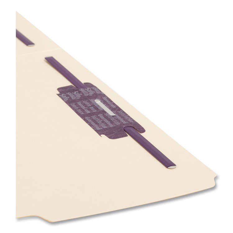 Manila Fastener Folders with SafeSHIELD Coated Fasteners, 0.75" Expansion, 2 Fasteners, Letter Size, Manila Exterior, 50/Box