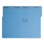 Top Tab Colored Fastener Folders, 0.75" Expansion, 2 Fasteners, Legal Size, Blue Exterior, 50/Box