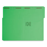 Top Tab Colored Fastener Folders, 0.75" Expansion, 2 Fasteners, Legal Size, Green Exterior, 50/Box