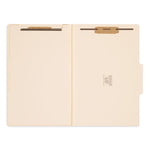 Four-Section Top Tab Classification Folders, 2" Expansion, 1 Divider, 4 Fasteners, Legal Size, Manila, 10/Box