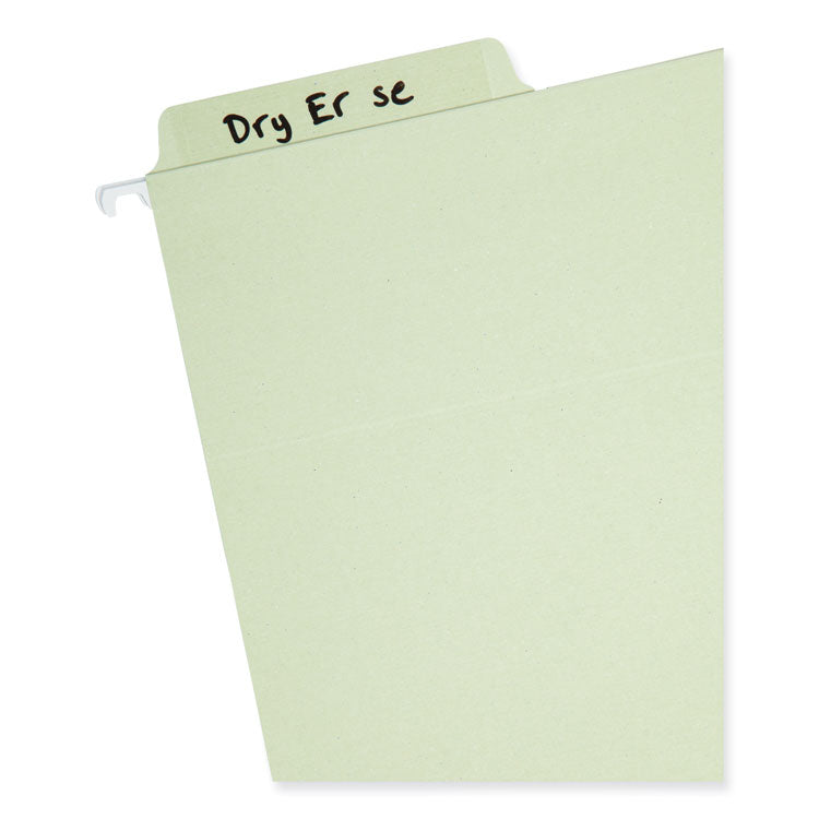 Erasable FasTab Hanging Folders, Letter Size, 1/3-Cut Tabs, Moss, 20/Box