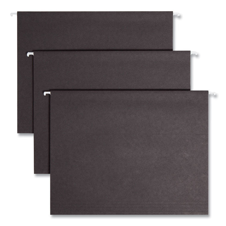 Colored Hanging File Folders with 1/5 Cut Tabs, Letter Size, 1/5-Cut Tabs, Black, 25/Box