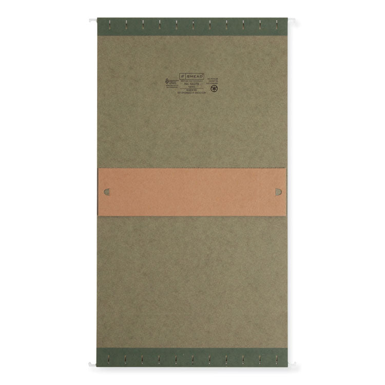 Box Bottom Hanging File Folders, 3" Capacity, Letter Size, Standard Green, 25/Box
