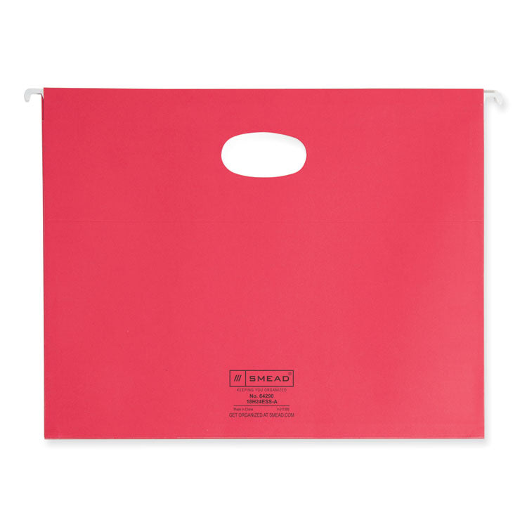 Hanging Pockets with Full-Height Gusset, 1 Section, 3.5" Capacity, Letter Size, Assorted Colors, 4/Pack