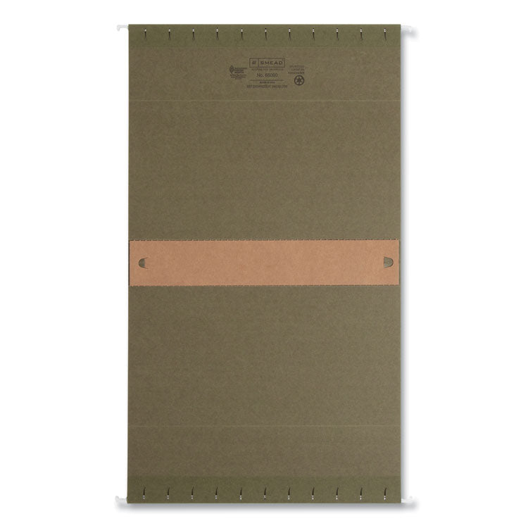 Box Bottom Hanging File Folders, 2" Capacity, Letter Size, Standard Green, 25/Box