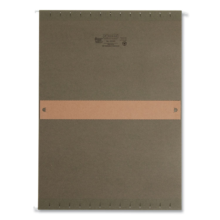 Box Bottom Hanging File Folders, 2" Capacity, Legal Size, Standard Green, 25/Box