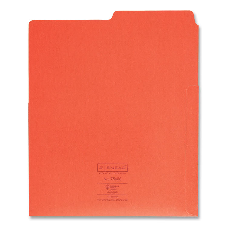 Organized Up Heavyweight Vertical File Folders, 1/2-Cut Tabs, Letter Size, Assorted: Fuchsia/orange/peridot Green, 6/pack
