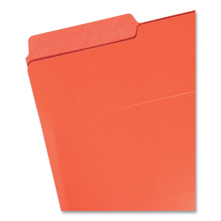 Organized Up Heavyweight Vertical File Folders, 1/2-Cut Tabs, Letter Size, Assorted: Fuchsia/orange/peridot Green, 6/pack