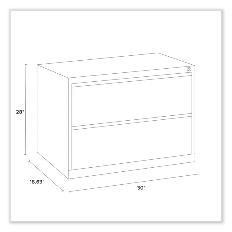 Lateral File, 2 Legal/Letter-Size File Drawers, Light Gray, 30" x 18.63" x 28"