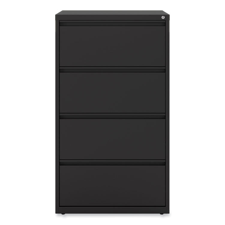 Lateral File, 4 Legal/Letter-Size File Drawers, Black, 30" x 18.63" x 52.5"