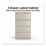 Lateral File, 4 Legal/Letter-Size File Drawers, Putty, 30" x 18.63" x 52.5"