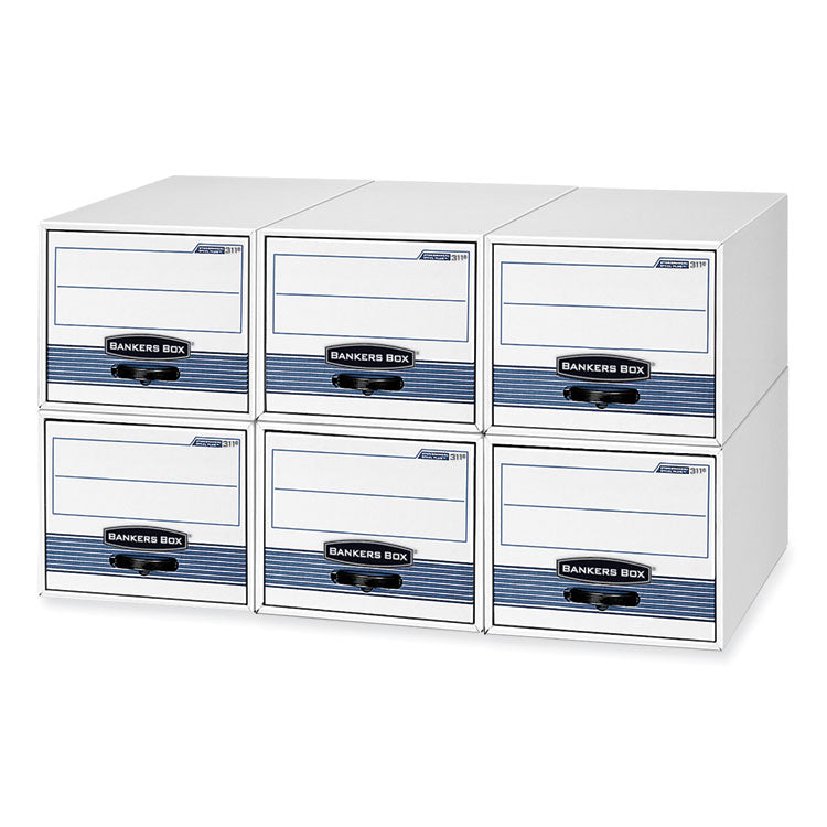 Stor/drawer Steel Plus Extra Space-Savings Storage Drawers, Letter Files, 14" X 25.5" X 11.5", White/blue, 6/carton